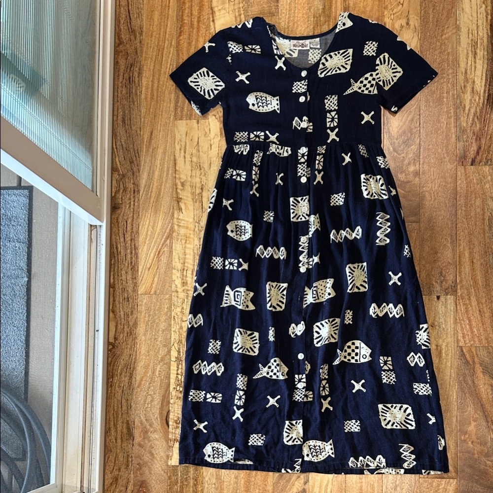Vintage Pacific Passport Rayon Dress - Hawaiiana Ocean Style
